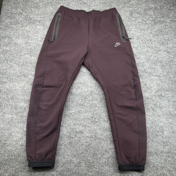 Nike Mens Textured Tech Jogger Pants 928573-659 Size Large Burgundy - Picture 1 of 12
